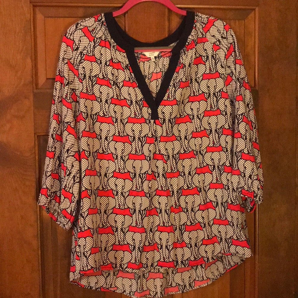 Crown & Ivy Elephant Blouse